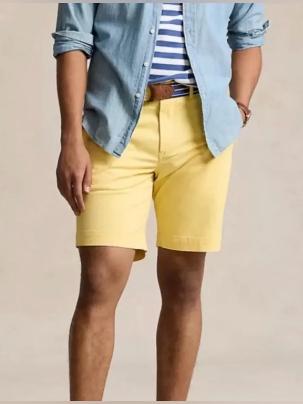 Polo Ralph Lauren Classic Fit 9” Chino Shorts Yellow 32 NWOT